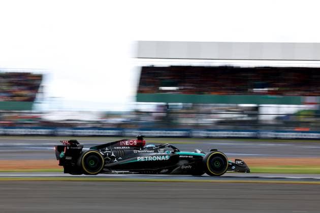 63 George Russell GBR, Mercedes AMG Petronas F1 Team , F1 Grand Prix of Great Britain at Silverstone Circuit on July 7, 2024 in Silverstone, Great Britain Photo by HOCH ZWEI Silverstone Great Britain