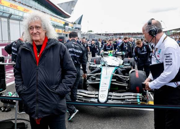 Sir Brian May, F1 Grand Prix of Great Britain at Silverstone Circuit on July 7, 2024 in Silverstone, Great Britain Photo by HOCH ZWEI Silverstone Great Britain
