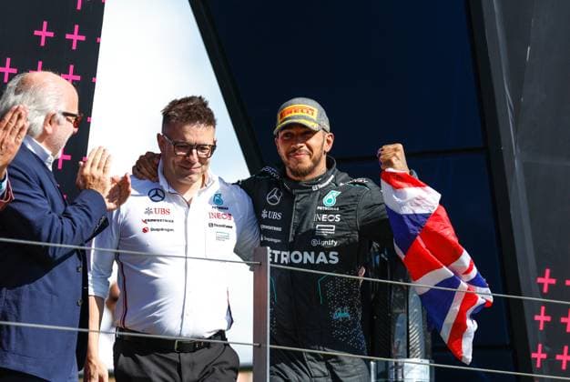 Peter Bonnington GBR, Mercedes AMG Petronas F1 Team , 44 Lewis Hamilton GBR, Mercedes AMG Petronas F1 Team , F1 Grand Prix of Great Britain at Silverstone Circuit on July 7, 2024 in Silverstone, Great Britain Photo by HOCH ZWEI Silverstone Great Britain