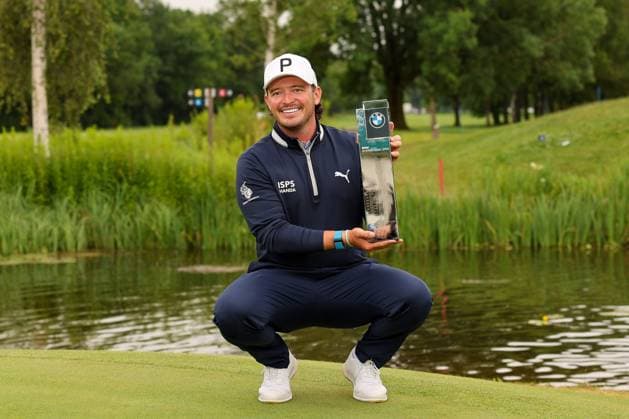 Winner of the 35th BMW International Open, Ewen Ferguson SCO holds the trophy in his hand, BMW International Open 2024, Golf, DP World Tour, Men, Final, 07 07 2024 Moosinning Bavaria Germany Copyright: xkolbert-press ChristianxKolbertx