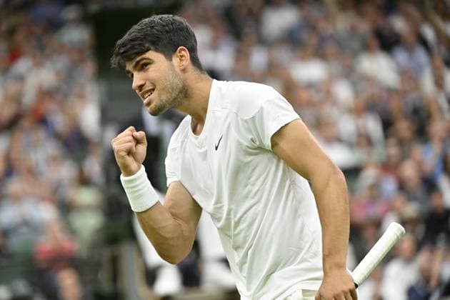 Tennis : Wimbledon 2024 - England - Carlos Alcaraz France Tennis : Wimbledon 2024 - England - 07 07 2024 ChrysleneCaillaud Panoramic 
