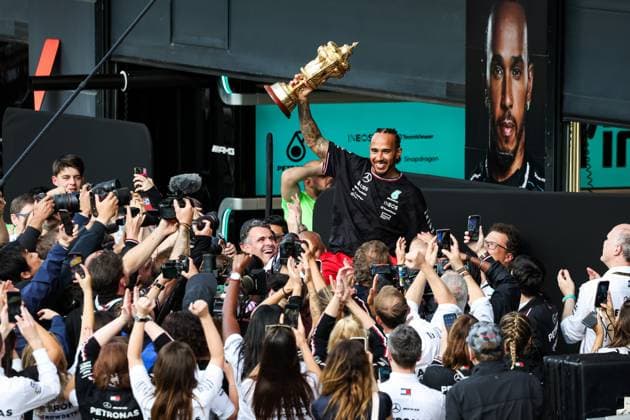 44 Lewis Hamilton GBR, Mercedes AMG Petronas F1 Team , F1 Grand Prix of Great Britain at Silverstone Circuit on July 7, 2024 in Silverstone, Great Britain Photo by HOCH ZWEI Silverstone Great Britain
