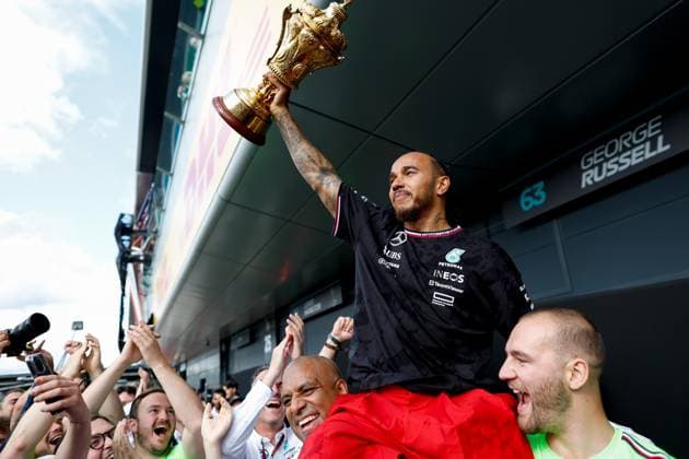 44 Lewis Hamilton GBR, Mercedes AMG Petronas F1 Team , F1 Grand Prix of Great Britain at Silverstone Circuit on July 7, 2024 in Silverstone, Great Britain Photo by HOCH ZWEI Silverstone Great Britain