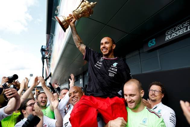 44 Lewis Hamilton GBR, Mercedes AMG Petronas F1 Team , F1 Grand Prix of Great Britain at Silverstone Circuit on July 7, 2024 in Silverstone, Great Britain Photo by HOCH ZWEI Silverstone Great Britain