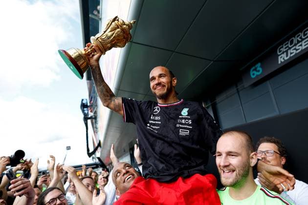 44 Lewis Hamilton GBR, Mercedes AMG Petronas F1 Team , F1 Grand Prix of Great Britain at Silverstone Circuit on July 7, 2024 in Silverstone, Great Britain Photo by HOCH ZWEI Silverstone Great Britain
