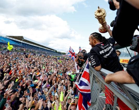 44 Lewis Hamilton GBR, Mercedes AMG Petronas F1 Team , F1 Grand Prix of Great Britain at Silverstone Circuit on July 7, 2024 in Silverstone, Great Britain Photo by HOCH ZWEI Silverstone Great Britain