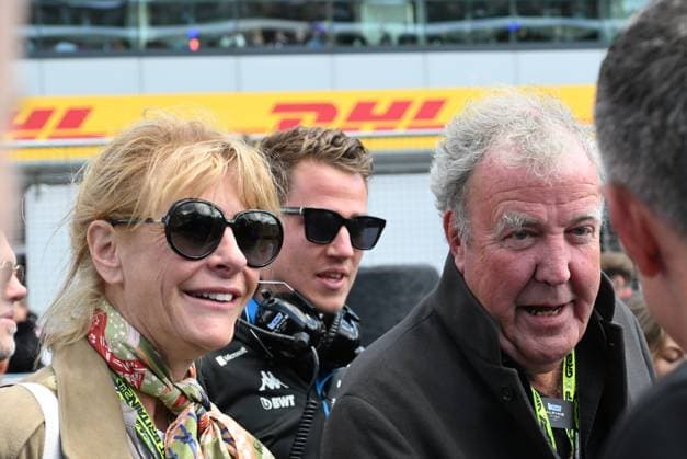 7th July 2024; Silverstone Circuit, Northamptonshire, England; Formula 1 2024 Qatar Airways British F1 Grand Prix; Race Day; Jeremy and Lisa Clarkson enjoy the starting grid  ActionPlus12665996 SimonxWest