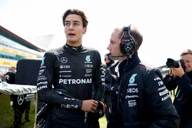 63 George Russell GBR, Mercedes AMG Petronas F1 Team , F1 Grand Prix of Great Britain at Silverstone Circuit on July 7, 2024 in Silverstone, Great Britain Photo by HOCH ZWEI Silverstone Great Britain