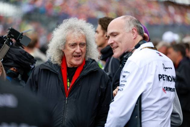 Sir Brian May, F1 Grand Prix of Great Britain at Silverstone Circuit on July 7, 2024 in Silverstone, Great Britain Photo by HOCH ZWEI Silverstone Great Britain