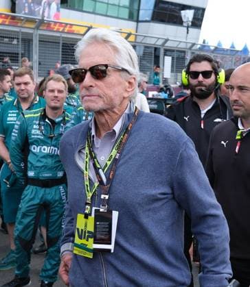 7th July 2024; Silverstone Circuit, Northamptonshire, England; Formula 1 2024 Qatar Airways British F1 Grand Prix; Race Day; Michael Douglas walking down the grid  ActionPlus12666150 PaulxBonser