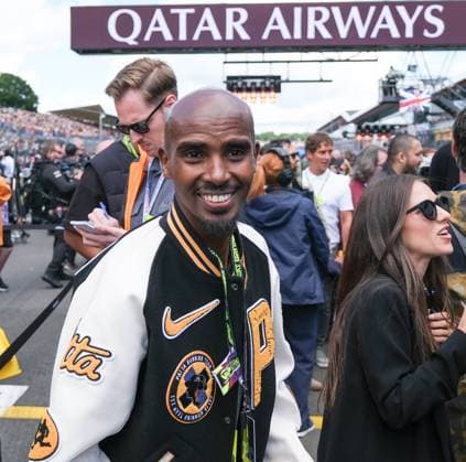 7th July 2024; Silverstone Circuit, Northamptonshire, England; Formula 1 2024 Qatar Airways British F1 Grand Prix; Race Day; Mo Farah on the grid prior to the race  ActionPlus12666155 PaulxBonser