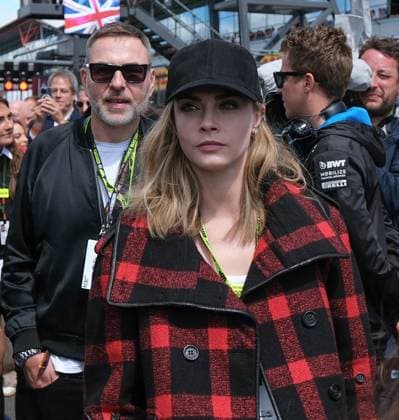 7th July 2024; Silverstone Circuit, Northamptonshire, England; Formula 1 2024 Qatar Airways British F1 Grand Prix; Race Day; Cara Delevingne on the grid prior to the race  ActionPlus12666162 PaulxBonser