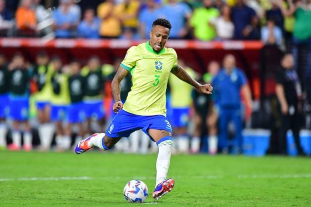 RECORD DATE NOT STATED Copa America USA 2024 Uruguay vs Brazil - Quarter-final Eder Militao of Brazil during the CONMEBOL Copa America 2024 Quarter-final match between Uruguay and Brazil, at Allegiant Stadium, on July 06, 2024 in Las Vegas, Nevada, United States. LAS VEGAS NEVADA UNITED STATES  Copyright: xIsaacxOrtizx 20240706220312_CA_QF_2024_URU_BRA_MILITAO260