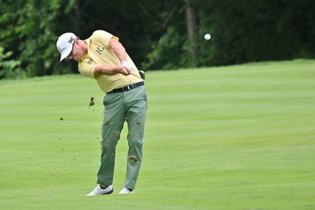 SILVIS, IL - JULY 07: Golfer Zack Johnson hits an approach shot on the 6 fairway during the final round of the John Deere Golf PGA, Golf Herren Classic on July 07, 2024, at TPC Deere Run, Silvis IL. (Photo by Keith Gillett Icon Sportswire) GOLF: JUL 07 PGA John Deere Classic EDITORIAL USE ONLY Icon24070703