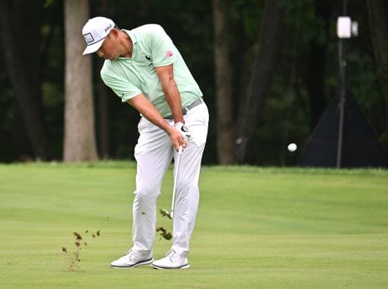 SILVIS, IL - JULY 07: Golfer Chan Kim hits his approach shot on the 6 fairway during the final round of the John Deere Golf PGA, Golf Herren Classic on July 07, 2024, at TPC Deere Run, Silvis IL. (Photo by Keith Gillett Icon Sportswire) GOLF: JUL 07 PGA John Deere Classic EDITORIAL USE ONLY Icon24070732