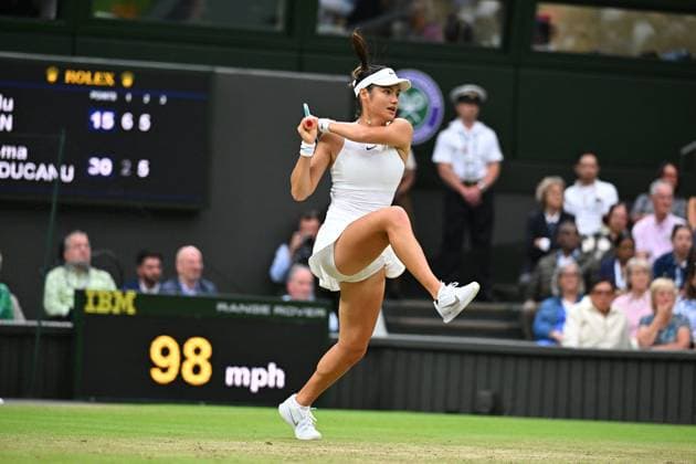 Wimbledon - Fourth Round Emma Raducanu (GBR) during her fourth round match at the 2024 Wimbledon Championships at the AELTC in London, UK, on July 7, 2024. Photo by Corinne Dubreuil ABACAPRESS.COM London United Kingdom  Copyright: xDubreuilxCorinne ABACAx