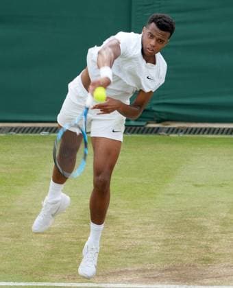Lawn Tennis - 2024 Wimbledon Championship Lorenzo Musetti (ITA) v Giovanni Mpetshi Perricard (FRA) All England Lawn Tennis & Croquet Club - Monday 8th July 2024 Giovanni Mpetshi Perricard (FRA) 