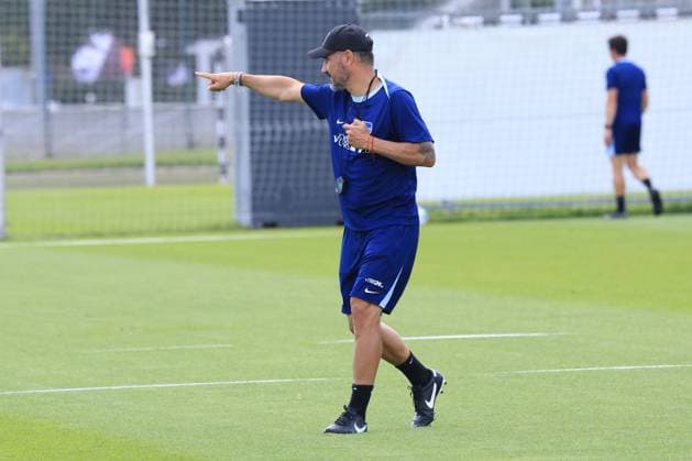 DEU, DFL, 2 FBL Hertha BSC, Training, 08 07 2024, Sportforum, Berlin, DEU, DFL, 2 FBL Hertha BSC, Training, im Bild Cheftrainer Cristian Fiel Hertha BSC Berlin DFL regulations prohibit any use of Photographs as image sequences and or quasi video Foto Juergen Engler nordphoto GmbH nordphotoxGmbHx xEngler nph00076