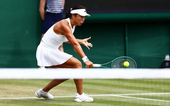Mingge Xu of Great Britain. Wimbledon Tennis Championships, Day 8, The All England Lawn Tennis and Croquet Club, London, UK - 08 Jul 2024  Copyright: xJamesxMarsh Shutterstockx 14575857ab