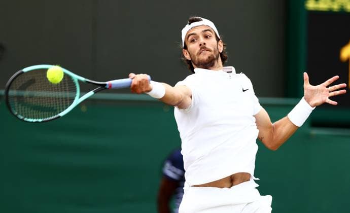 Lorenzo Musetti of Italy. Wimbledon Tennis Championships, Day 8, The All England Lawn Tennis and Croquet Club, London, UK - 08 Jul 2024  Copyright: xJamesxMarsh Shutterstockx 14575857u