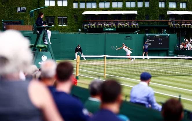 Mingge Xu of Great Britain. Wimbledon Tennis Championships, Day 8, The All England Lawn Tennis and Croquet Club, London, UK - 08 Jul 2024  Copyright: xJamesxMarsh Shutterstockx 14575857k