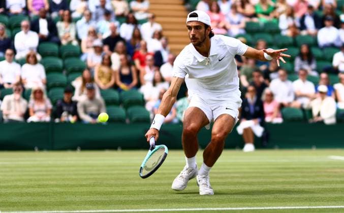 Lorenzo Musetti of Italy. Wimbledon Tennis Championships, Day 8, The All England Lawn Tennis and Croquet Club, London, UK - 08 Jul 2024  Copyright: xJamesxMarsh Shutterstockx 14575857b