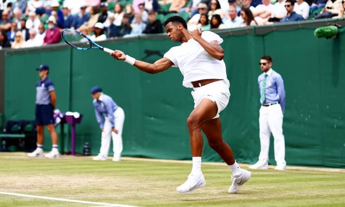 Giovanni Mpetshi Perricard of France. Wimbledon Tennis Championships, Day 8, The All England Lawn Tennis and Croquet Club, London, UK - 08 Jul 2024  Copyright: xJamesxMarsh Shutterstockx 14575857c