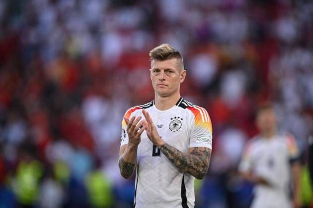 Football Euro 2024 quarter-finals 05 07 2024 Spain Germany Germanys disappointment at being knocked out of the tournament Toni Kroos after his last game of his active career