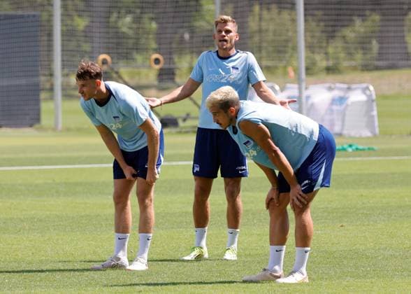 Germany, Berlin, Sportpark, GER, 2 FBL, Hertha BSC, Season 2024 25, Training, Photo Pascal Klemens, Florian Niederlechner, Marc Oliver Kempf