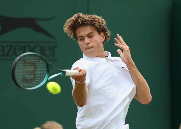 Tom Sickenberger GER , Boys Singles GS Tennis Wimbledon 2024 Grand Slam ITF ATP WTA AELTC London Great Britain 8 July 2024 Copyright: xJuergenxHasenkopfx