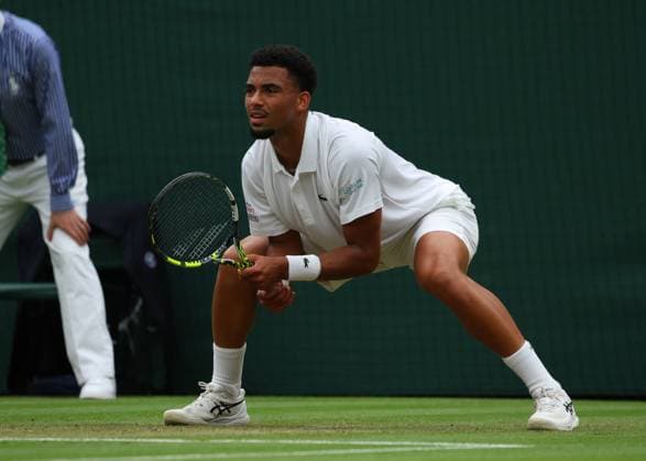 8th July 2024; All England Lawn Tennis and Croquet Club, London, England; Wimbledon Tennis Tournament, Day 8; Arthur Fils (FRA) in his mens singles match against Alex de Minaur (AUS)  ActionPlus12666245 JohnxPatrickxFletcher