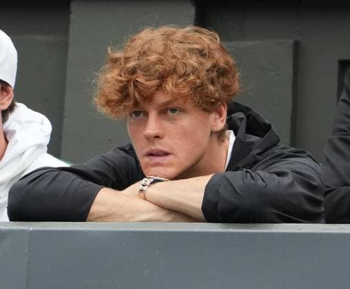 Lawn Tennis - 2024 Wimbledon Championship Ladies Singles - Elena Rybakina (KAZ) v Anna Kalinskaya All England Lawn Tennis & Croquet Club - Monday 8th July 2024 Anna Kalinskaya™s boyfriend, Yannick Sinner watches from the players box 