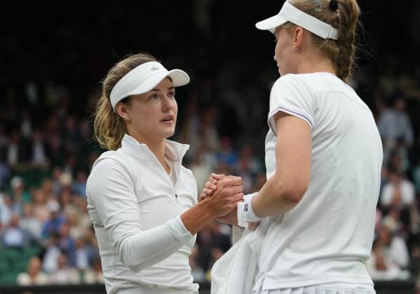 Lawn Tennis - 2024 Wimbledon Championship Ladies Singles - Elena Rybakina (KAZ) v Anna Kalinskaya All England Lawn Tennis & Croquet Club - Monday 8th July 2024 Anna Kalinskaya tells Rybakina she is retiring from injury 