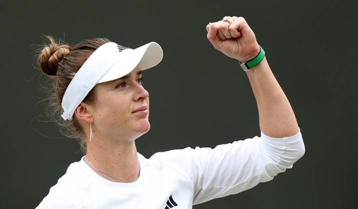 (240708) -- LONDON, July 8, 2024 -- Elina Svitolina of Ukraine celebrates victory after the women s singles 4th round match between Elina Svitolina of Ukraine and Wang Xinyu of China at Wimbledon tennis Championship in London, Britain, on July 8, 2024. ) (SP)BRITAIN-LONDON-TENNIS-WIMBLEDON-DAY 8 LixYing 