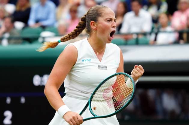 Jelena Ostapenko celebrates during her fourth round match Wimbledon Tennis Championships, Day 8, The All England Lawn Tennis and Croquet Club, London, UK - 08 Jul 2024  Copyright: xJavierxGarcia Shutterstockx 14575856cu