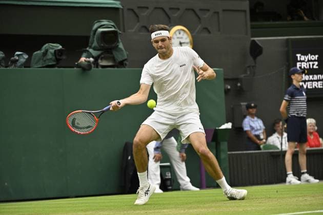 Tennis : Wimbledon 2024 - Taylor Fritz Usa Tennis : Wimbledon 2024 - England - 08 07 2024 ChrysleneCaillaud Panoramic 