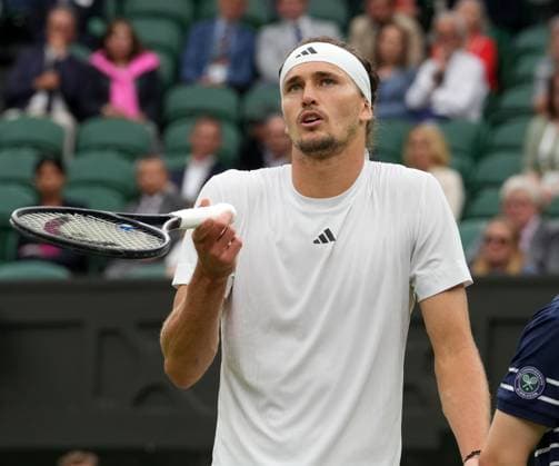 Lawn Tennis - 2024 Wimbledon Championship Mens Singles - Taylor Fritz (USA) v Alexander Zverev (GER) All England Lawn Tennis & Croquet Club - Monday 8th July 2024 Alexander Zverev (GER) 