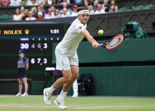 Taylor Fritz Tennis Wimbledon 2024 Grand Slam ITF ATP WTA AELTC London Great Britain 8 July 2024 Copyright: xJuergenxHasenkopfx