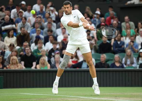 Novak Djokovic SRB Tennis Wimbledon 2024 Grand Slam ITF ATP WTA AELTC London Great Britain 8 July 2024 Copyright: xJuergenxHasenkopfx