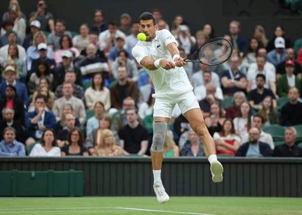 Novak Djokovic SRB Tennis Wimbledon 2024 Grand Slam ITF ATP WTA AELTC London Great Britain 8 July 2024 Copyright: xJuergenxHasenkopfx