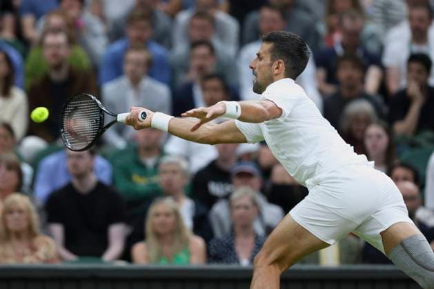 Novak Djokovic SRB Tennis Wimbledon 2024 Grand Slam ITF ATP WTA AELTC London Great Britain 8 July 2024 Copyright: xJuergenxHasenkopfx