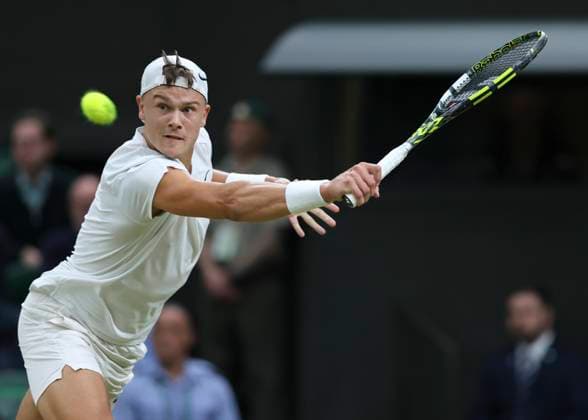 Holger Rune Tennis Wimbledon 2024 Grand Slam ITF ATP WTA AELTC London Great Britain 8 July 2024 Copyright: xJuergenxHasenkopfx
