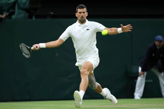Novak Djokovic SRB Tennis Wimbledon 2024 Grand Slam ITF ATP WTA AELTC London Great Britain 8 July 2024 Copyright: xJuergenxHasenkopfx