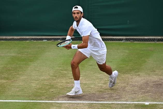 Wimbledon - Fourth Round Lorenzo Musetti (ITA) during his fourth round match at the 2024 Wimbledon Championships at the AELTC in London, UK, on July 8, 2024. Photo by Corinne Dubreuil ABACAPRESS.COM LONDON  Copyright: xDubreuilxCorinne ABACAx