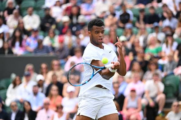 Wimbledon - Fourth Round Giovanni Mpetshi Perricard (FRA) during his fourth round match at the 2024 Wimbledon Championships at the AELTC in London, UK, on July 8, 2024. Photo by Corinne Dubreuil ABACAPRESS.COM LONDON  Copyright: xDubreuilxCorinne ABACAx