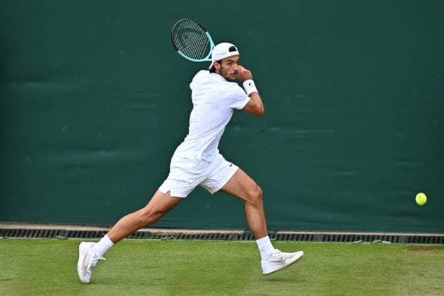 Wimbledon - Fourth Round Lorenzo Musetti (ITA) during his fourth round match at the 2024 Wimbledon Championships at the AELTC in London, UK, on July 8, 2024. Photo by Corinne Dubreuil ABACAPRESS.COM LONDON  Copyright: xDubreuilxCorinne ABACAx