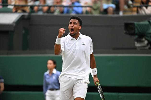 Wimbledon - Fourth Round Arthur Fils (FRA) during his fourth round match at the 2024 Wimbledon Championships at the AELTC in London, UK, on July 8, 2024. Photo by Corinne Dubreuil ABACAPRESS.COM LONDON  Copyright: xDubreuilxCorinne ABACAx