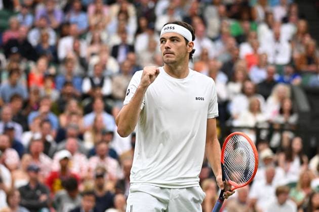 Wimbledon - Fourth Round Taylor Fritz (USA) during his fourth round match at the 2024 Wimbledon Championships at the AELTC in London, UK, on July 8, 2024. Photo by Corinne Dubreuil ABACAPRESS.COM LONDON  Copyright: xDubreuilxCorinne ABACAx