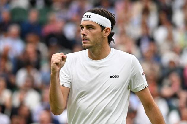 Wimbledon - Fourth Round Taylor Fritz (USA) during his fourth round match at the 2024 Wimbledon Championships at the AELTC in London, UK, on July 8, 2024. Photo by Corinne Dubreuil ABACAPRESS.COM LONDON  Copyright: xDubreuilxCorinne ABACAx