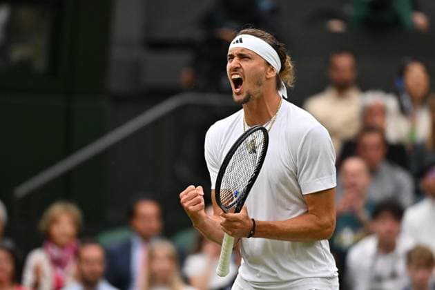 Wimbledon - Fourth Round Alexander Zverev (GER) during his fourth round match at the 2024 Wimbledon Championships at the AELTC in London, UK, on July 8, 2024. Photo by Corinne Dubreuil ABACAPRESS.COM LONDON  Copyright: xDubreuilxCorinne ABACAx